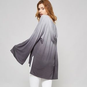 Gray Kangaroo Pocket Ombre Hoodie